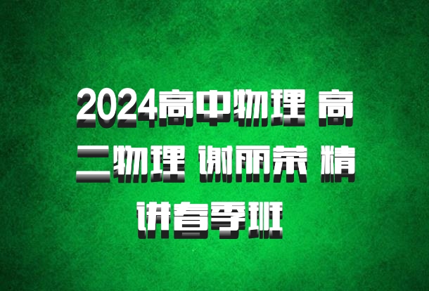 2024高中物理 高二物理 谢丽荣 精讲春季班 百度网盘