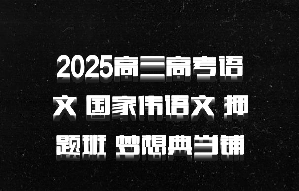 2025高三高考语文 国家伟语文 押题班 梦想典当铺