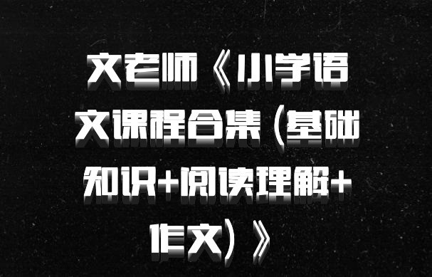 文老师《小学语文课程合集 (基础知识+阅读理解+作文) 》 百度网盘