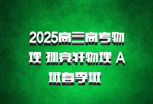 2025高三高考物理 孙竞轩物理 A班春季班 百度网盘
