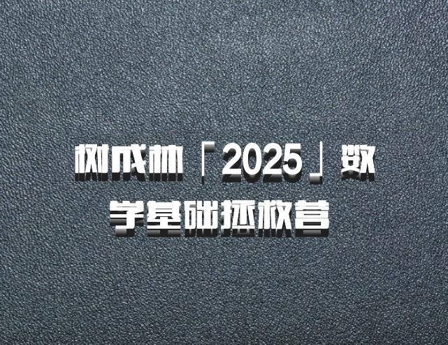 树成林「2025」数学基础拯救营 百度网盘