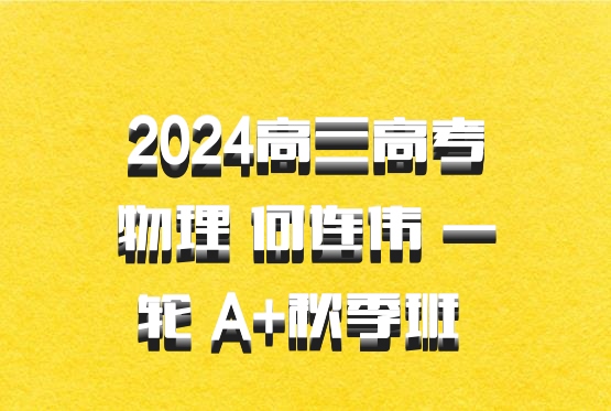 2024高三高考物理 何连伟 一轮 A+秋季班 百度网盘