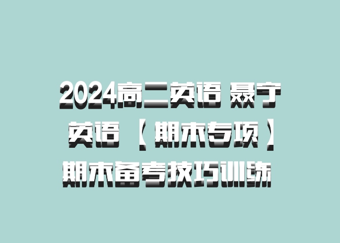 2024高二英语 聂宁英语 【期末专项】期末备考技巧训练 百度网盘