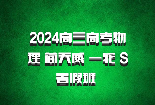 2024高三高考物理 蔺天威 一轮 S暑假班 百度网盘