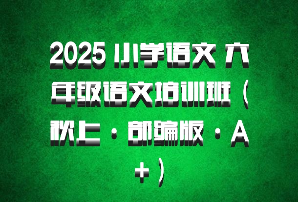 2025 小学语文 六年级语文培训班（秋上·部编版·A+）百度网盘