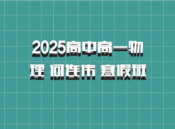 2025高中高一物理 何连伟 寒假班 百度网盘