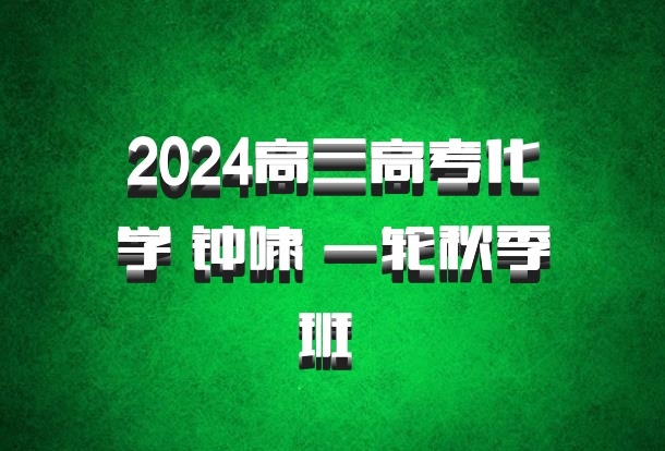 2024高三高考化学 钟啸 一轮秋季班 百度网盘