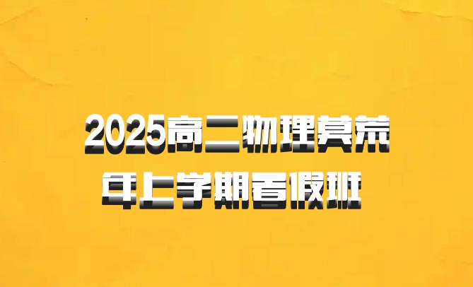 2025高二物理莫荒年上学期暑假班 百度网盘