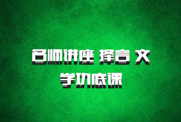 名师讲座 择言 文学功底课
