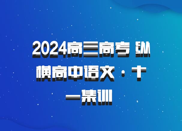 2024高三高考 纵横高中语文·十一集训 百度网盘