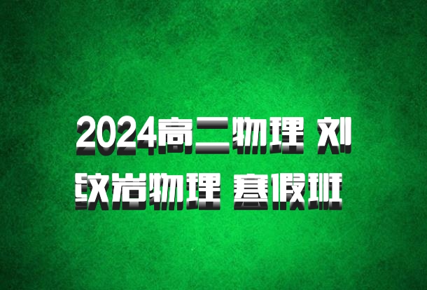 2024高二物理 刘纹岩物理 寒假班 百度网盘