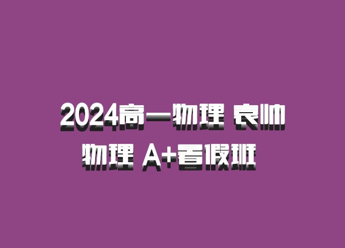 2024高一物理 袁帅物理 A+暑假班 百度网盘