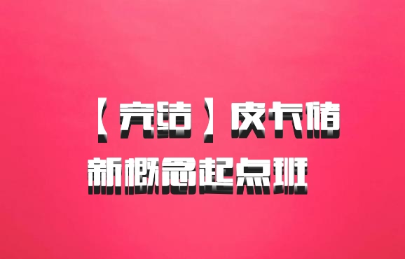 【完结】皮卡储新概念起点班 百度网盘