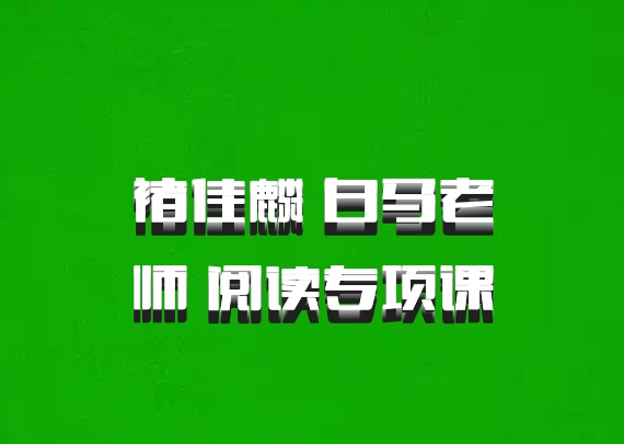 褚佳麟 白马老师 阅读专项课