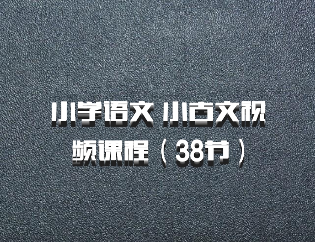 小学语文 小古文视频课程（38节）