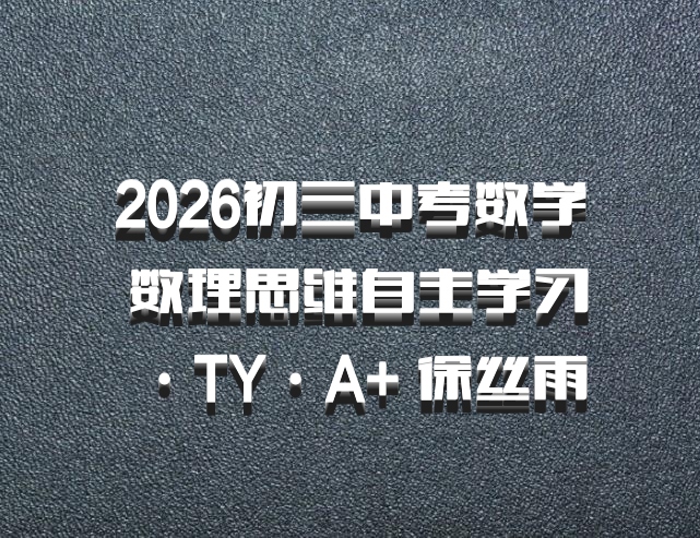 2026初三中考数学 数理思维自主学习·TY·A+ 徐丝雨