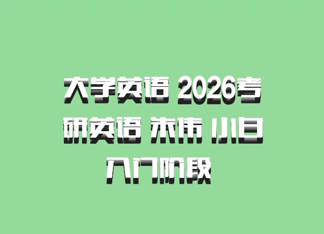 大学英语 2026考研英语 朱伟 小白入门阶段 百度网盘