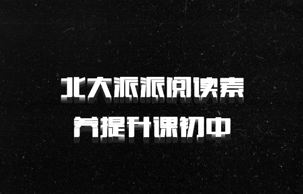 北大派派阅读素养提升课初中