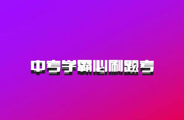 中考学霸必刷题考