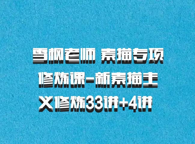 雪枫老师 素描专项修炼课-新素描主义修炼33讲+4讲 百度网盘