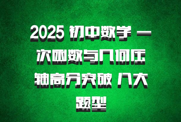 2025 初中数学 一次函数与几何压轴高分突破 八大题型