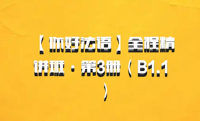 【你好法语】全程精讲班·第3册（B1.1）百度网盘