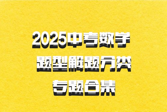 2025中考数学 题型解题分类专题合集