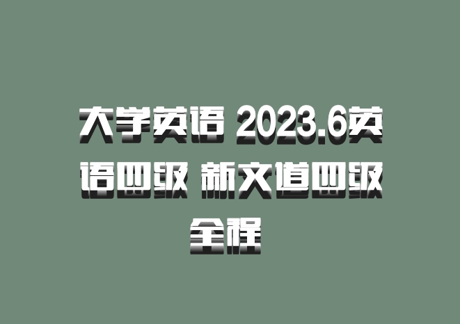 大学英语 2023.6英语四级 新文道四级全程 百度网盘