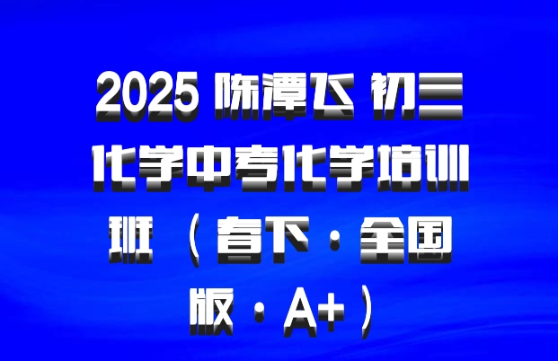 2025 陈潭飞 初三化学中考化学培训班 （春下·全国版·A+）百度网盘