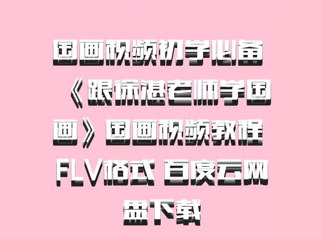 国画视频初学必备 《跟徐湛老师学国画》国画视频教程 FLV格式 百度云网盘下载